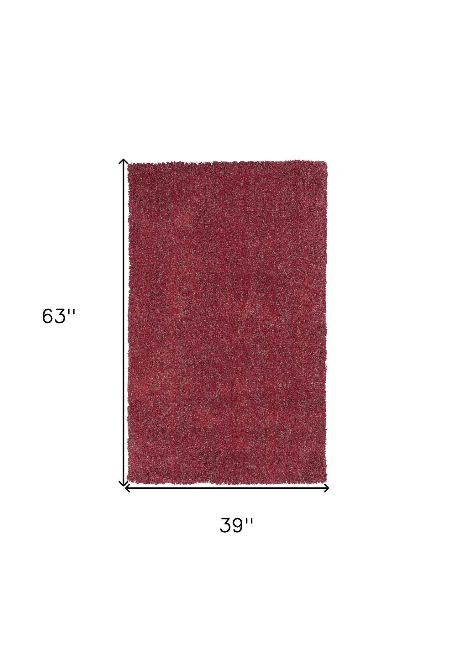 8' Red Heather Indoor Shag Runner Rug