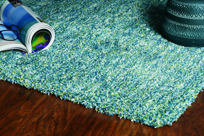 8' Seafoam Heather Indoor Shag Runner Rug