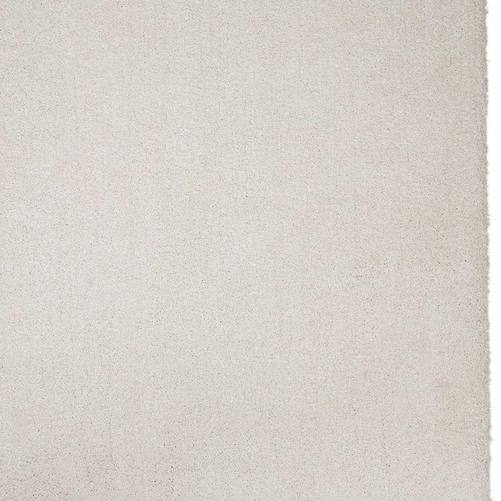 3' X 5' Ivory Shag Hand Woven Area Rug