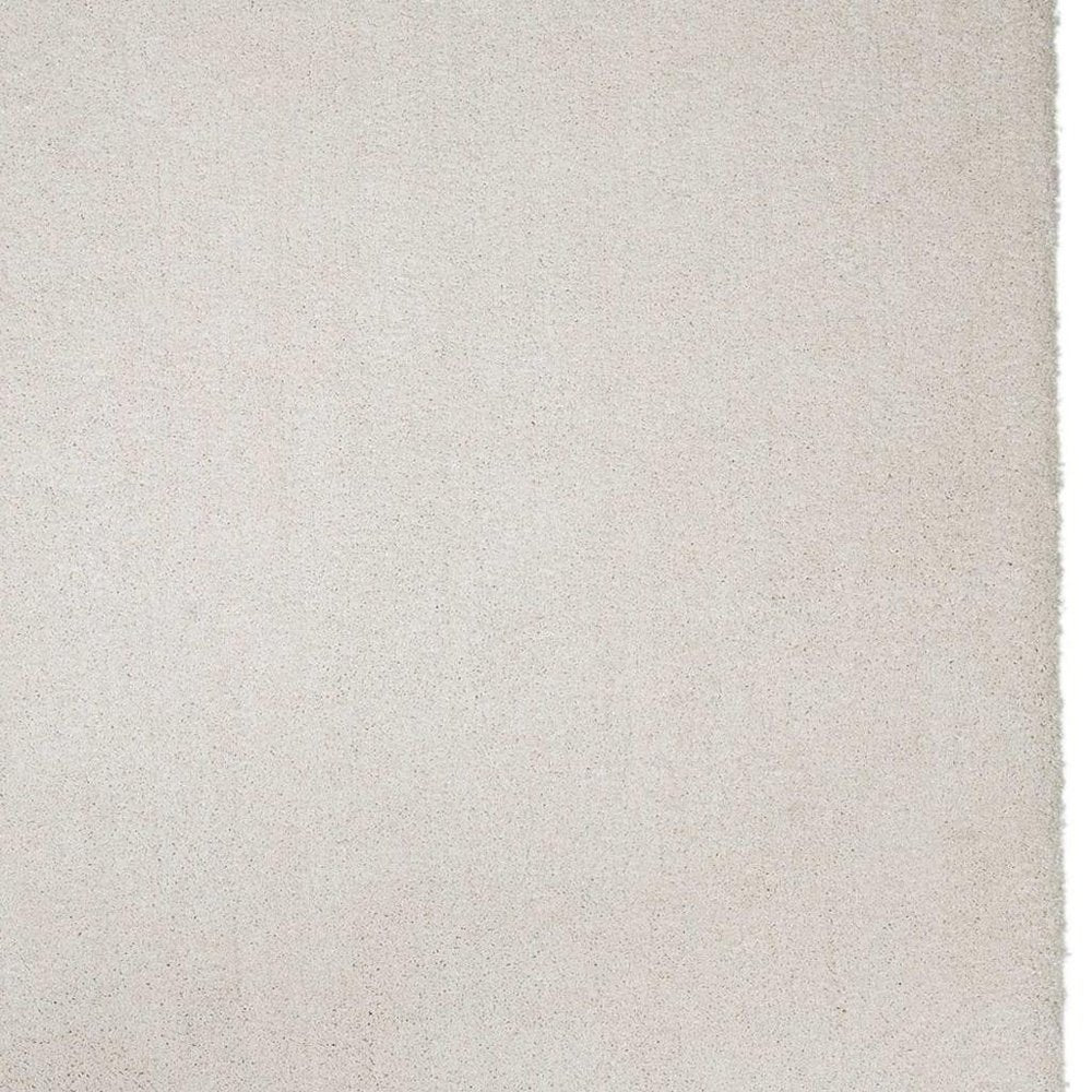 3' X 5' Ivory Shag Hand Woven Area Rug