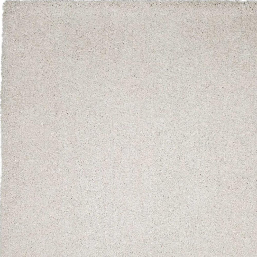 3' X 5' Ivory Shag Hand Woven Area Rug