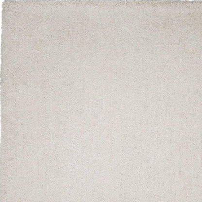 3' X 5' Ivory Shag Hand Woven Area Rug