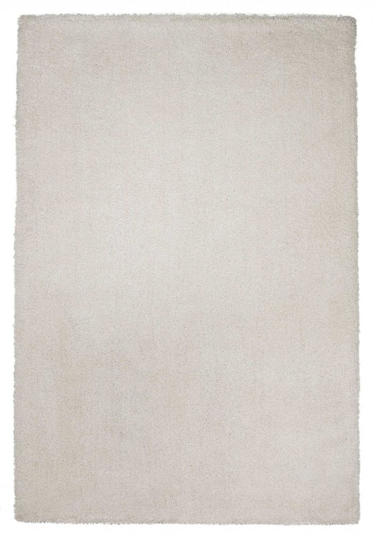 3' X 5' Ivory Shag Hand Woven Area Rug
