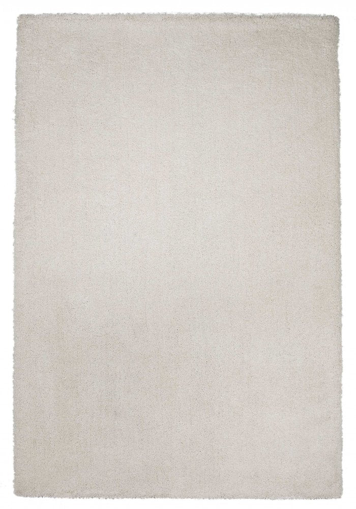3' X 5' Ivory Shag Hand Woven Area Rug