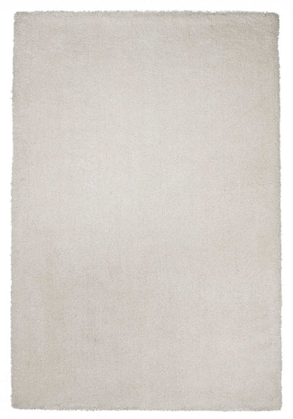 3' X 5' Ivory Shag Hand Woven Area Rug