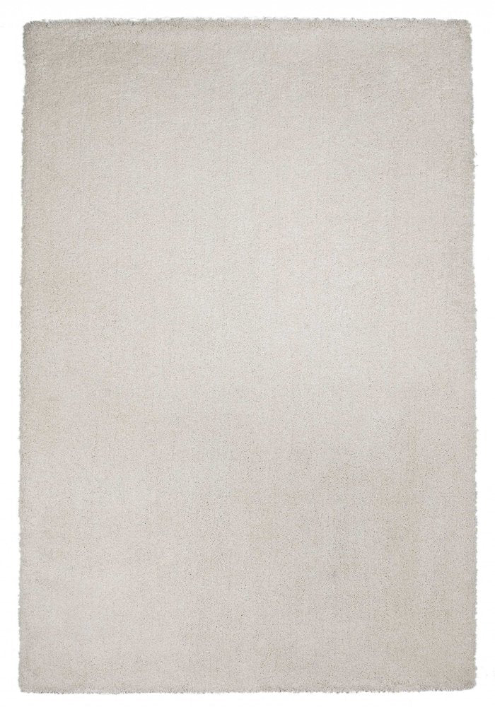 3' X 5' Ivory Shag Hand Woven Area Rug