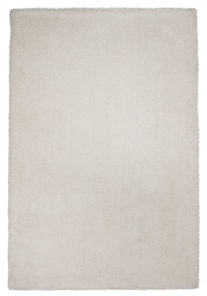 3' X 5' Ivory Shag Hand Woven Area Rug