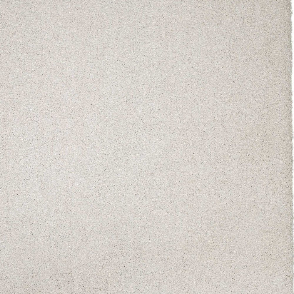3' X 5' Ivory Shag Hand Woven Area Rug