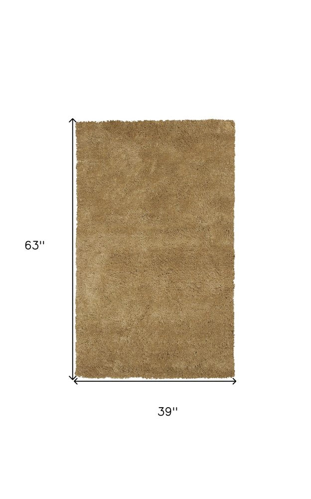 3' X 5' Gold Hand Woven Area Rug
