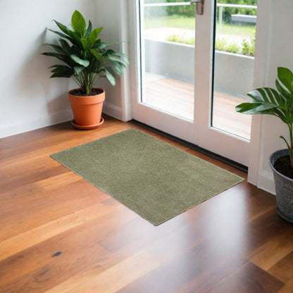 8' Runner Sage Green Hand Woven Runner Rug