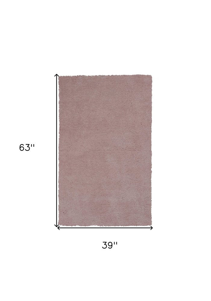 8' Pink Shag Hand Woven Runner Rug