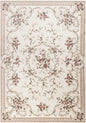 5' X 8' Ivory Bordered Floral Indoor Area Rug