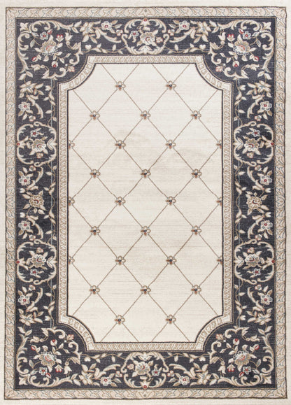 8' Ivory Or Grey Polypropylene Runner Rug