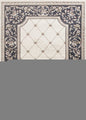 5' X 8' Ivory And Gray Floral Area Rug