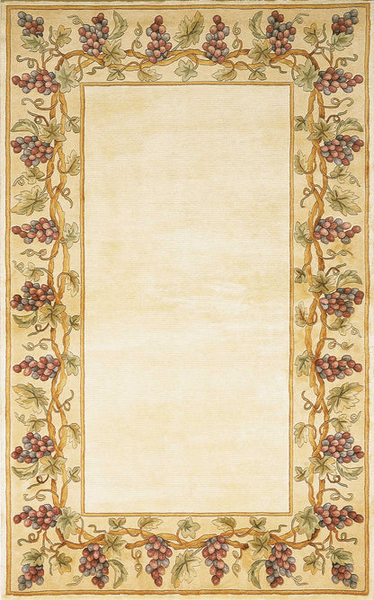 3' X 5' Ivory Wool Floral Hand Tufted Area Rug