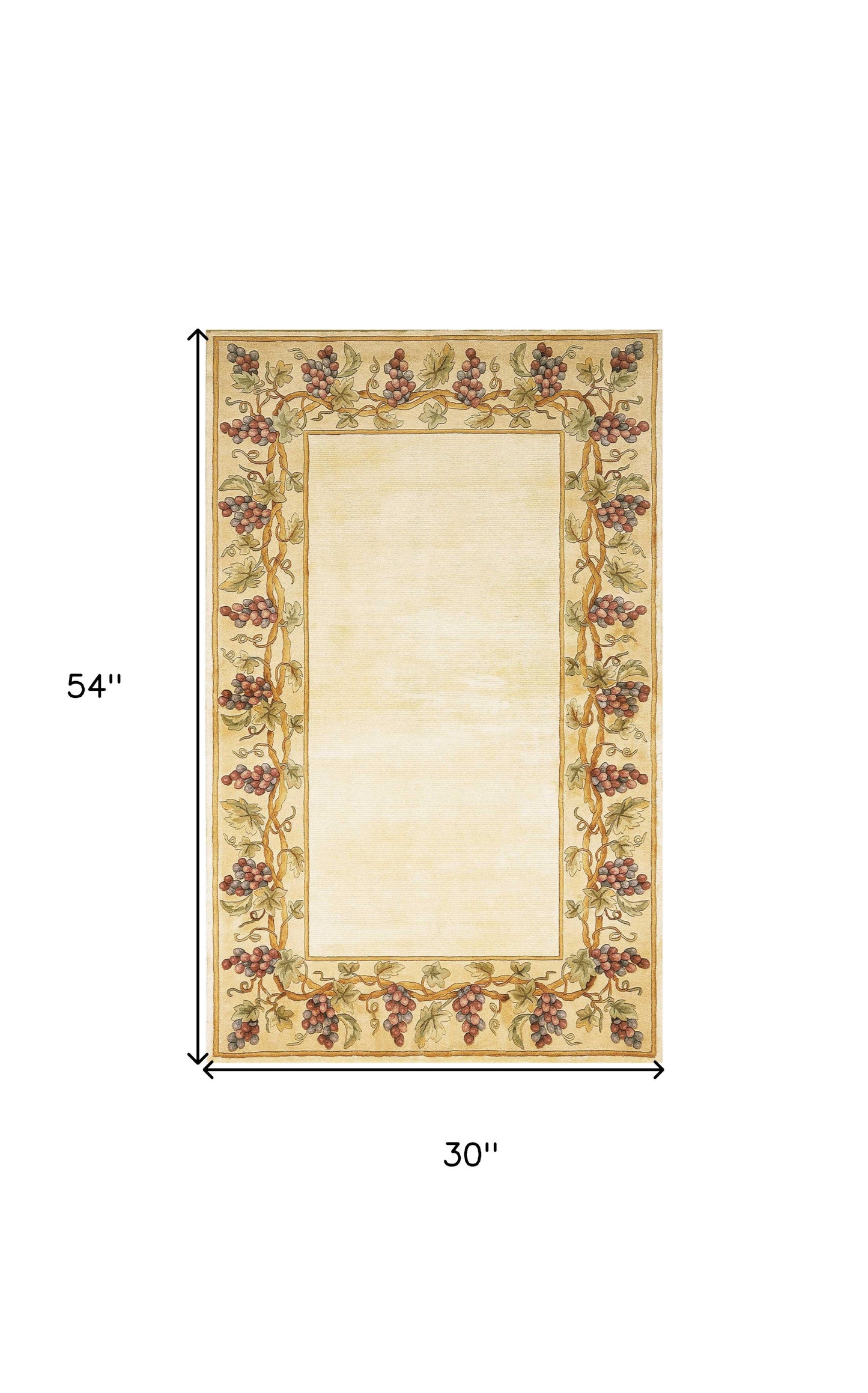 3' X 5' Ivory Wool Floral Hand Tufted Area Rug