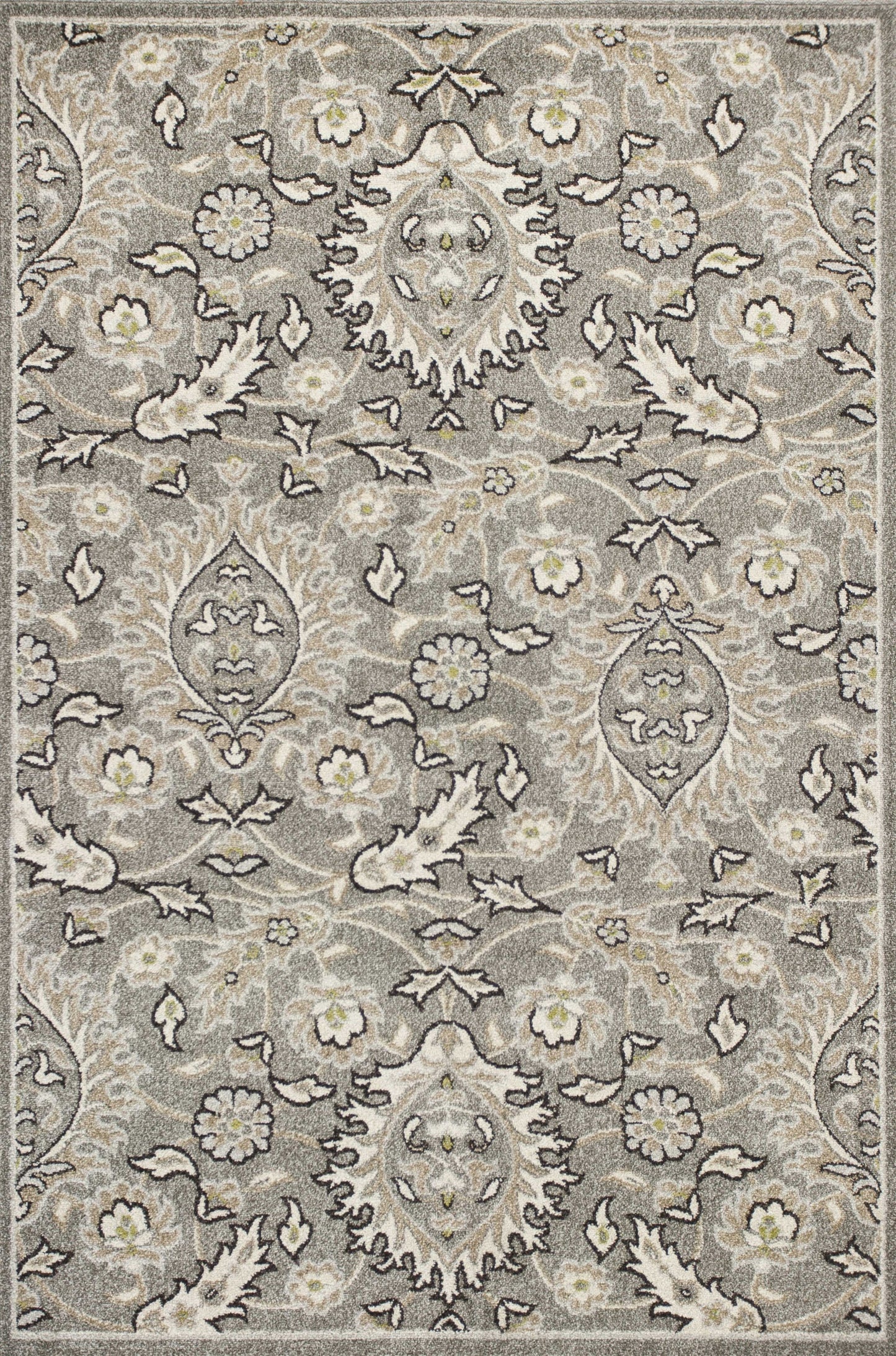 5' X 8' Grey Medallion Uv Treated Area Rug