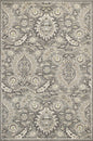 5' X 8' Gray And Ivory Floral Medallion Area Rug