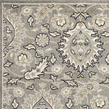 5' X 8' Grey Medallion Uv Treated Area Rug