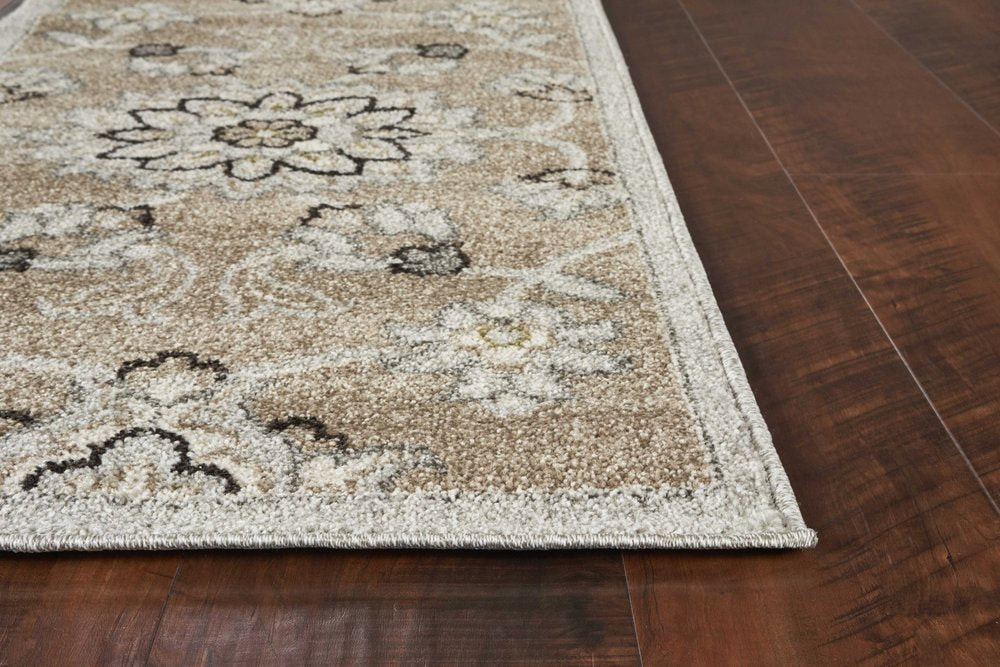 7' X 10' Beige Floral Indoor Outdoor Area Rug