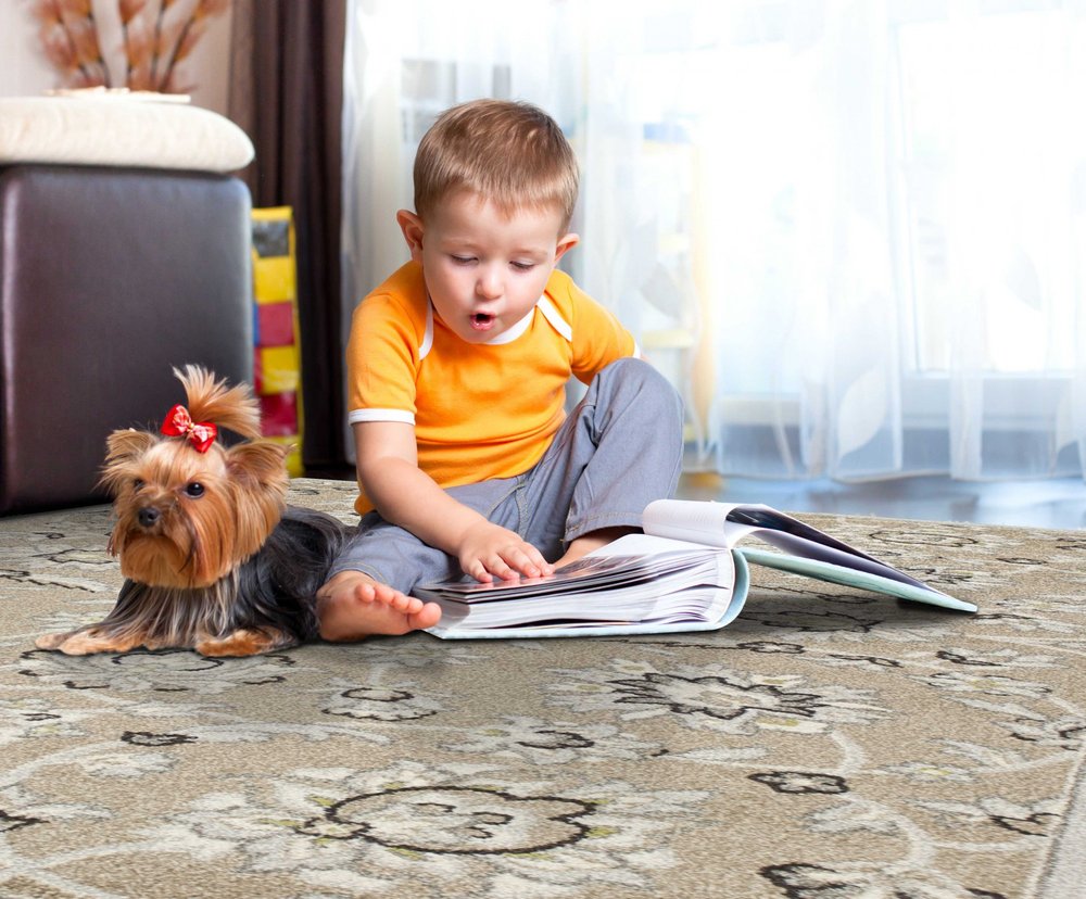 7' X 10' Beige Floral Indoor Outdoor Area Rug