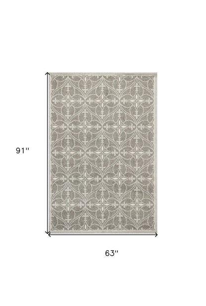 2' X 4' Gray Moroccan Indoor Outdoor Area Rug