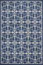 3' X 5' Blue and Ivory Area Rug