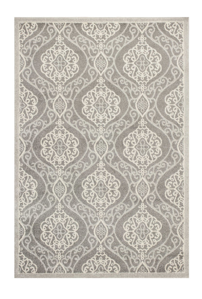7' X 10' Silver Moroccan Indoor Outdoor Area Rug