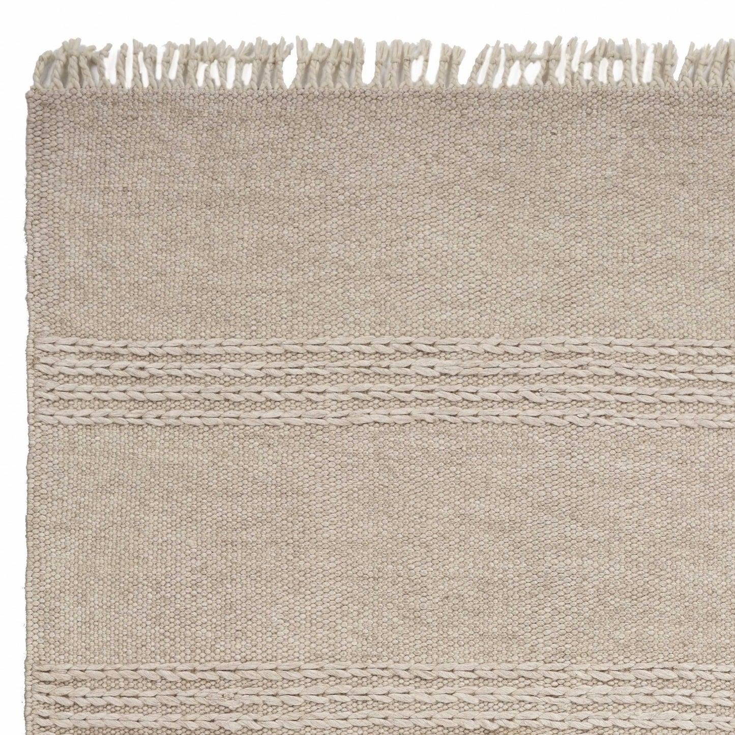 3' X 5' Natural Wool Hand Woven Area Rug