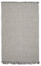 3' X 5' Gray and Ivory Wool Houndstooth Hand Woven Area Rug