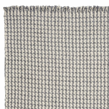 3' X 5' Gray and Ivory Wool Houndstooth Hand Woven Area Rug