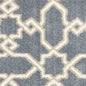 3' X 5' Slate Blue And Ivory Geometric Area Rug