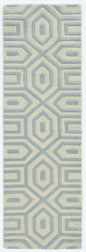 2' X 4' Grey Hand Tufted Geometric Indoor Accent Rug