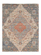 8' X 10' Blue Red Hand Woven Diamond Medallion Indoor Area Rug