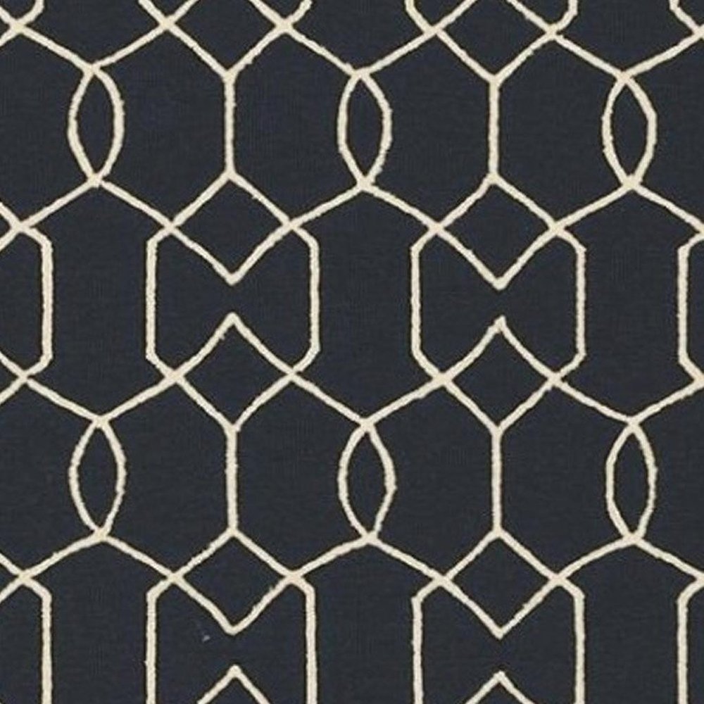 7' X 7' Navy Blue Hand Hooked Area Rug