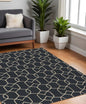 3' X 5' Navy Blue Hand Hooked Area Rug