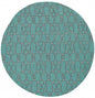7' Green And Ivory Round Moroccan Handmade Indoor Outdoor Area Rug