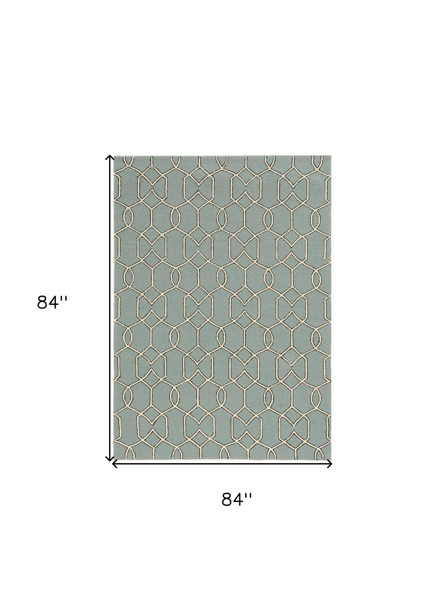 3' X 5' Green and Ivory Hand Hooked Area Rug