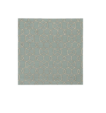 7' X 7' Green and Ivory Hand Hooked Area Rug