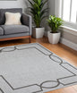 7' X 7' Oatmeal Ivory Geometric Hand Hooked Area Rug