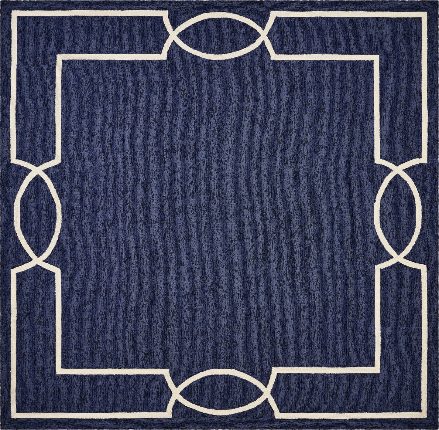 7' X 7' Ocean Blue Hand Hooked Area Rug