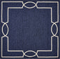 7' X 7' Ocean Blue Hand Hooked Area Rug