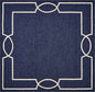 7' Blue And Ivory Square Geometric Handmade Indoor Outdoor Area Rug