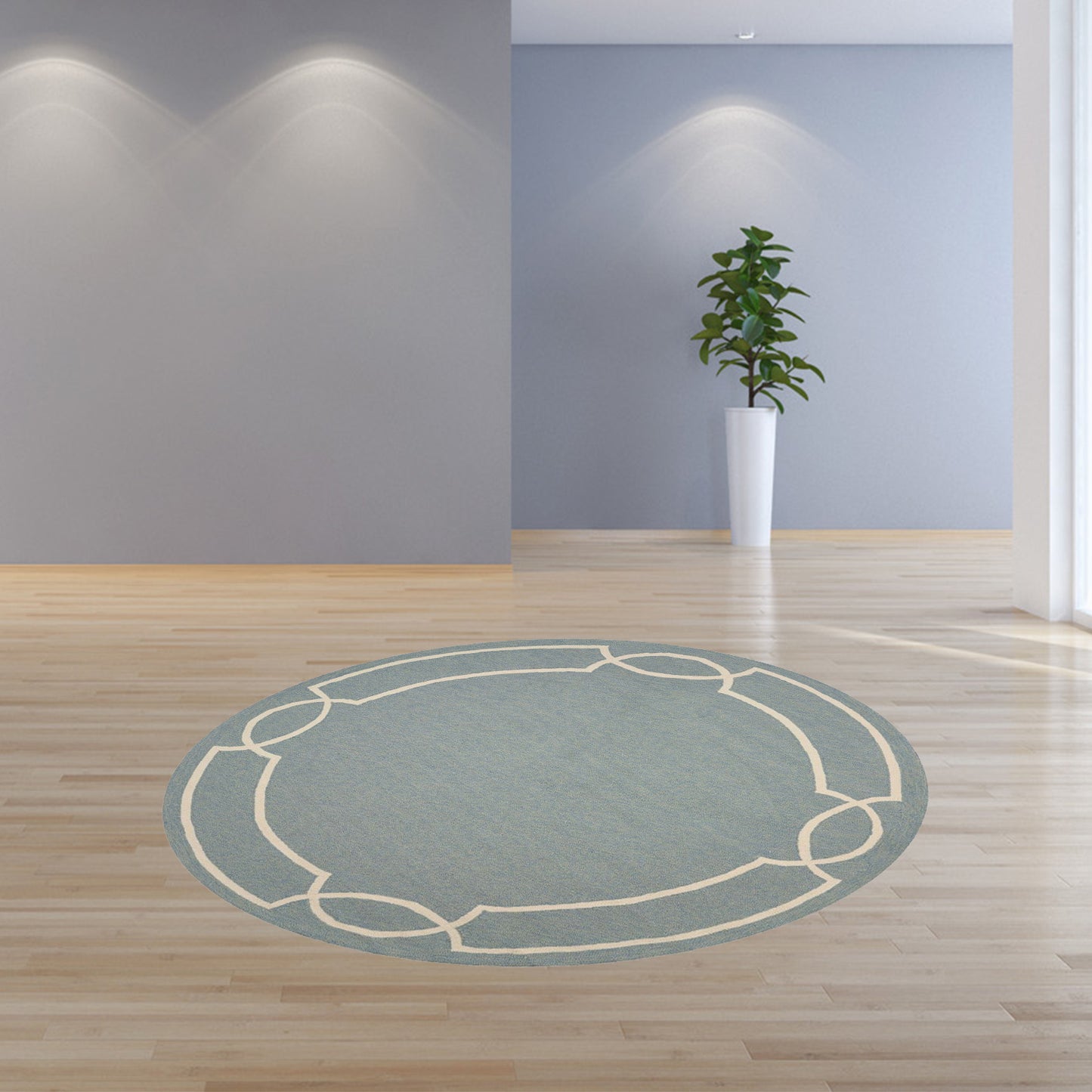 5' X 7' Gray And Ivory Handmade Indoor Outdoor Area Rug