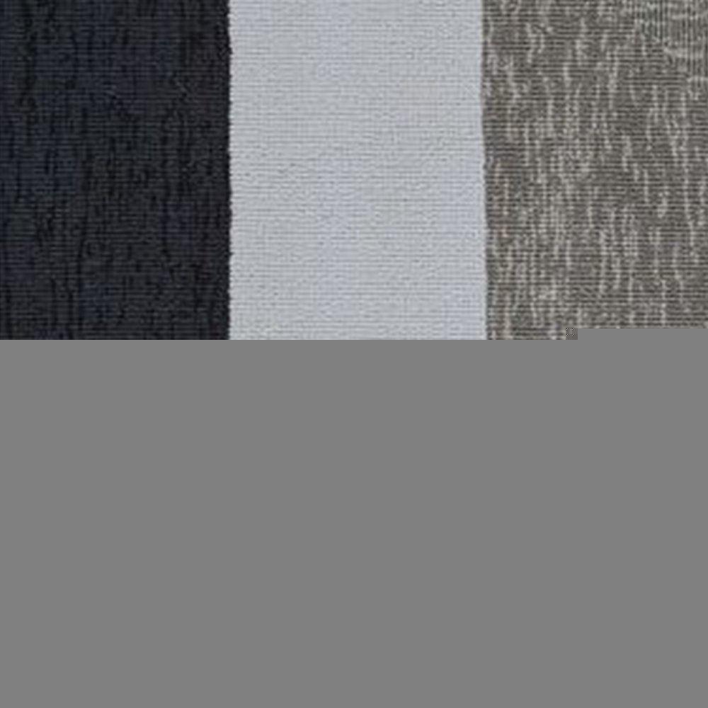 7' X 7' Black And Gray Geometric Hand Hooked Square Rug