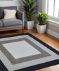 7' X 7' Gray Geometric Hand Hooked Area Rug