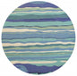 8' Blue Round Abstract Indoor Outdoor Area Rug