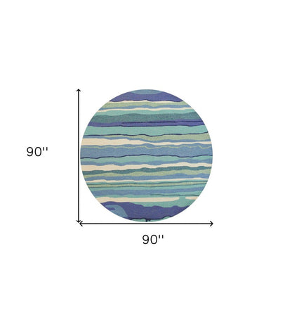 5' X 7' Ocean Abstract Design UV Treated Indoor Outdoor Area Rug