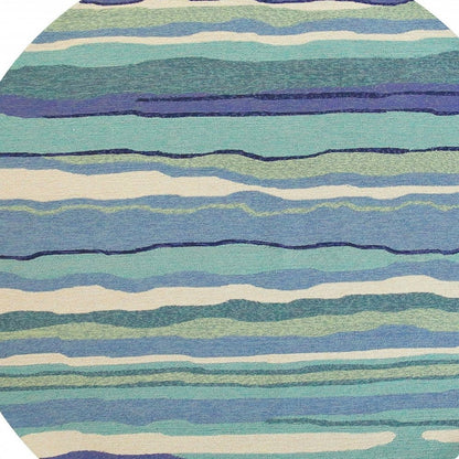 5' X 7' Ocean Abstract Design UV Treated Indoor Outdoor Area Rug