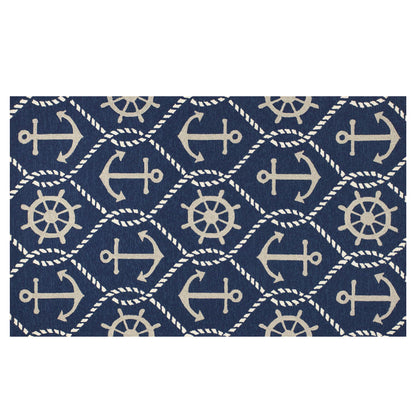 3' X 5' Navy Blue Hand Tufted Area Rug